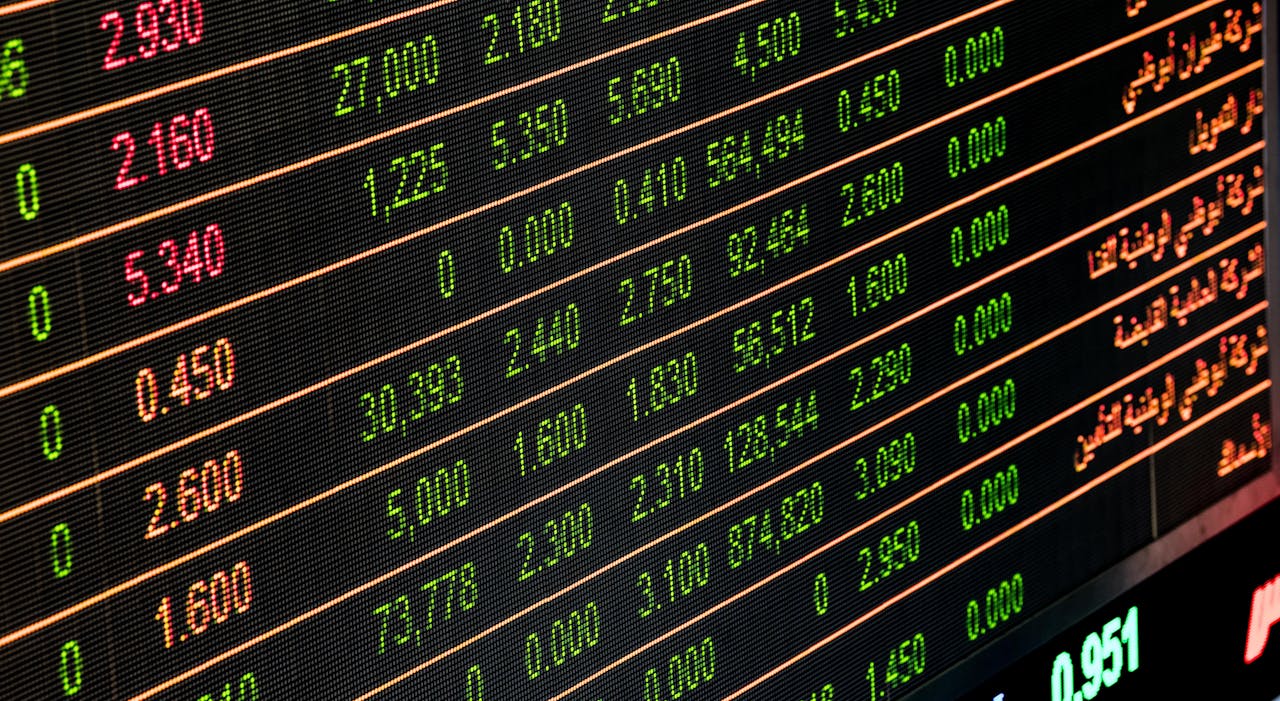 about-01 Detailed view of a stock market screen showing numbers and data, symbolizing financial trading.